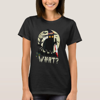 Camiseta Gato Qual Fantasia de Halloween de Gato Preto com 