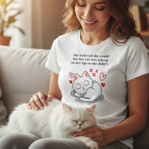 Camiseta Gato Que Dorme Bonito Engraçado Cita Ditos