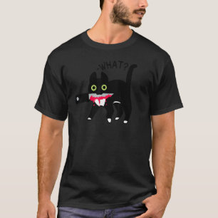 Camiseta Gato Que Gato de Tuxedo Assassinato Com Faca Hallo