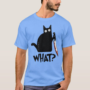 Camiseta Gato Que Gato Negro Assassino Com Faca Presente Pr