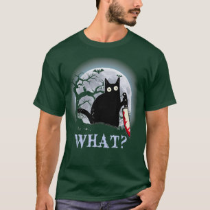 Camiseta Gato Que Gato Negro Assassino Com Figurino De Faca