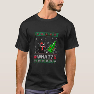 Camiseta Gato Que Gato Negro Engraçado Puxando Árvore De Na