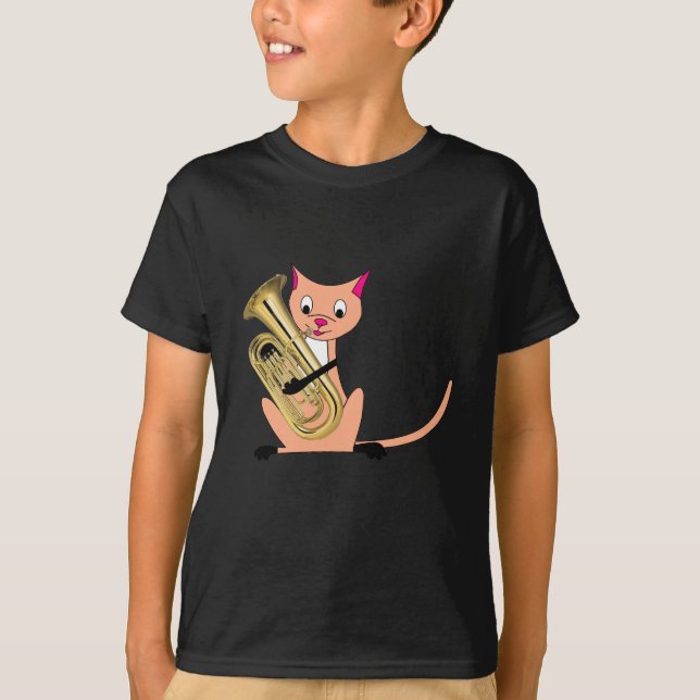 Camiseta Gato que joga o Euphonium (Frente)