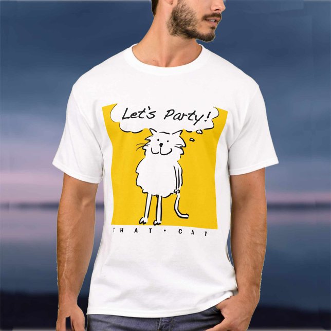 Camiseta Gato quer ter uma festa! (Criador carregado)