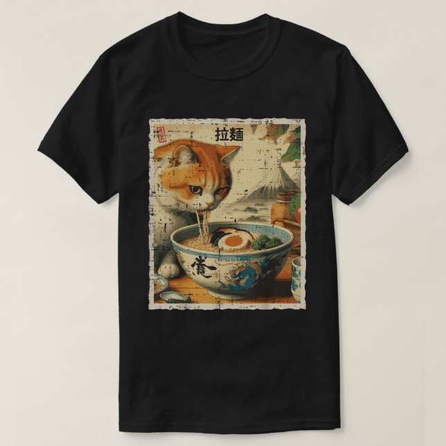 Camiseta Gato Ra Noodle Anime Japonês Kawaii Cats (Frente do Design)