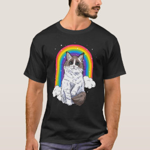 Camiseta Gato Ragdoll Arco-íris Galáxia Gatinho Espaço Gato
