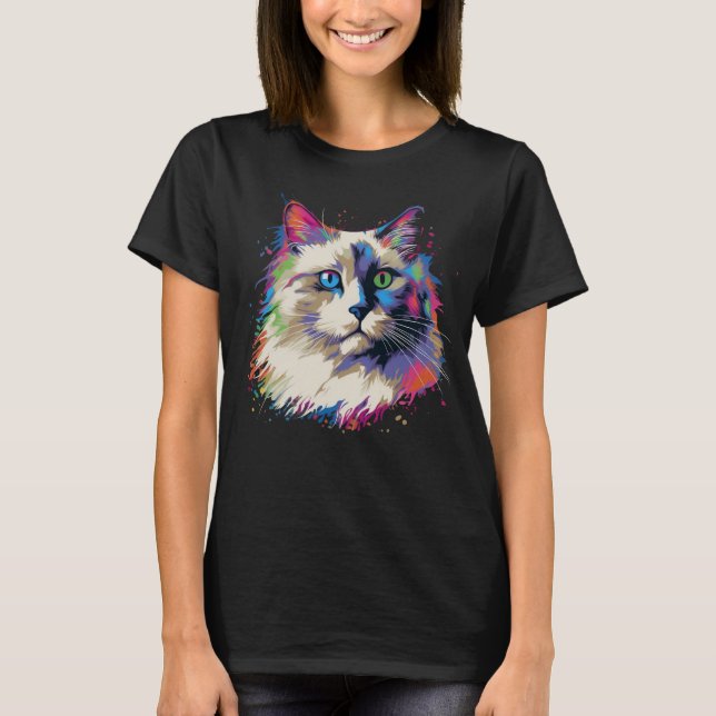 Camiseta Gato Ragdoll Coloroso (Frente)