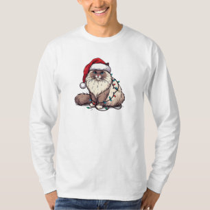 Camiseta Gato Ragdoll de Natal, Papais noeis de Natal Gato