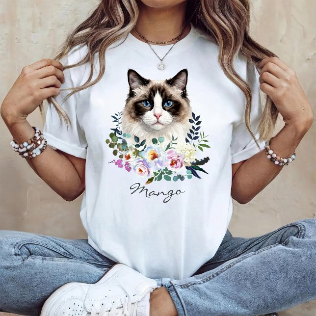 Camiseta Gato Ragdoll em Aquarela (Criador carregado)