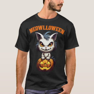 Camiseta Gato Ragdoll Halloween Chapéu de Bruxa Abóbora Meo
