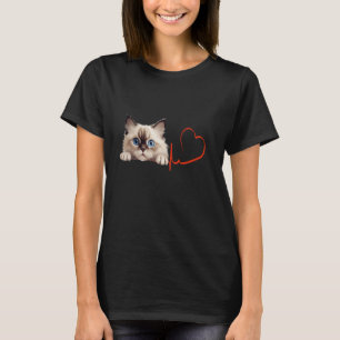 Camiseta Gato Ragdoll Meu Batimento Cardíaco EKG Gatos Dive