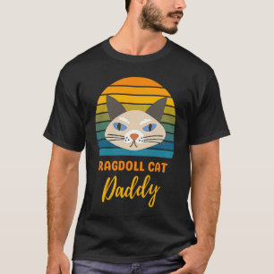 Camiseta Gato Ragdoll Papai Vintage Pôr do Sol Gato Papai