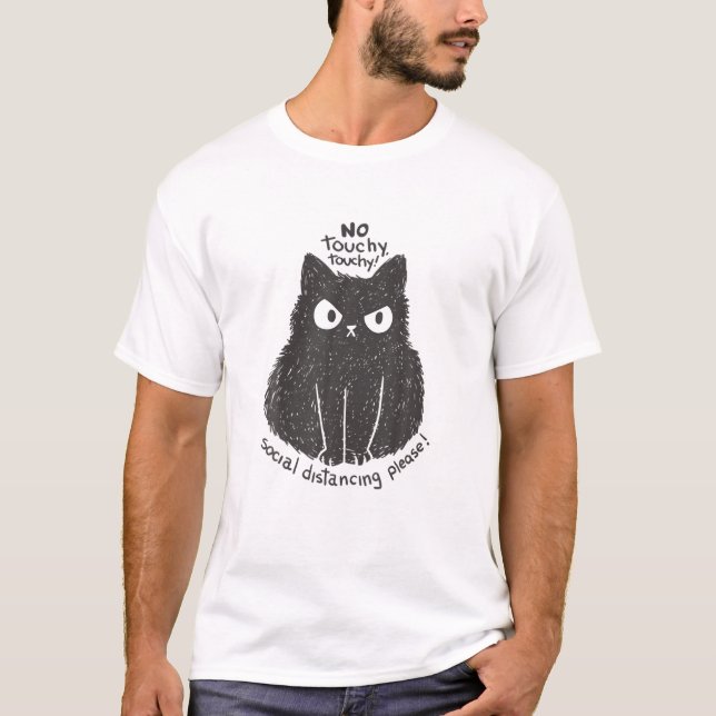Camiseta Gato Raiva Cartografia Animal Distorção Social Por (Frente)