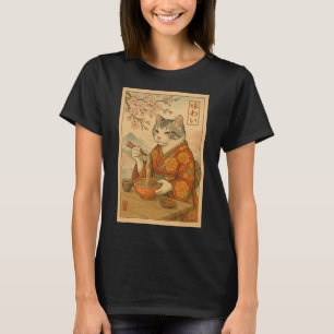 Camiseta Gato Ramen – Gato ao Estilo Japonês Apreciando Mac