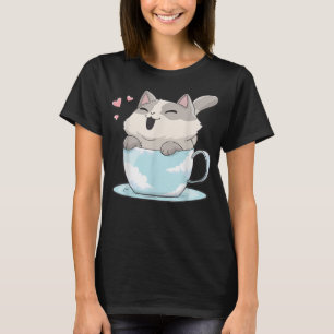 Camiseta Gato Ramen Japonês Estilo Vintage Kawaii
