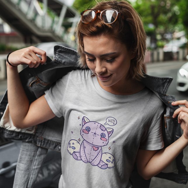 Camiseta Gato recheado de Gótico de Pastel (Criador carregado)