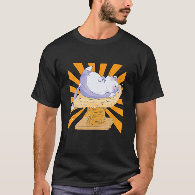 Camiseta Gato Ree Coçando Dormindo (Frente)