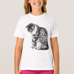 Camiseta Gato Refletivo no Estilo Sombreado