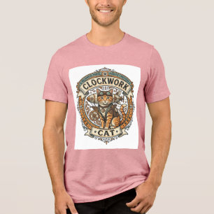 Camiseta Gato Relógio Gato Steampunk Antigo Arte Vetorial S