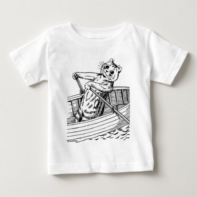 Camiseta Gato remando o barco, Louis Wain (Frente)