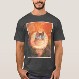 Camiseta Gato Renascentista Cujo óculos e corrente de ouro