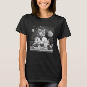 Camiseta Gato Retro de Ciência - STEM - Laboratório do Gato