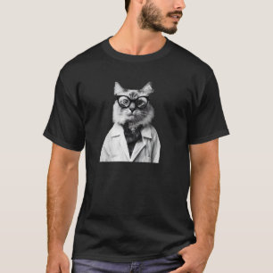 Camiseta Gato Retro de Ciência - STEM - Laboratório do Gato