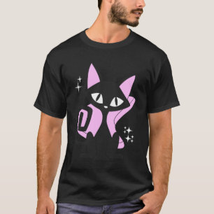 Camiseta Gato Retro de Meados do Século Estilo Moderno 50s 
