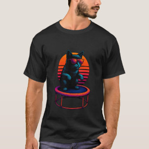 Camiseta Gato Retro em Trampolim Redondo Saltador de Trampo