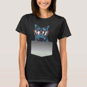 Camiseta Gato retrô na bolsa gato no bolso 1