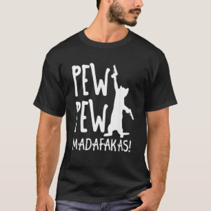 Camiseta Gato Retro Pew Pew Madafakas Gatinhos Loucos