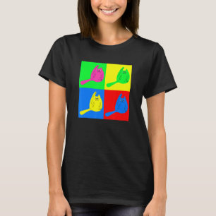 Camiseta Gato Retro Pop Arte Gráfico Colorido Meow Gato
