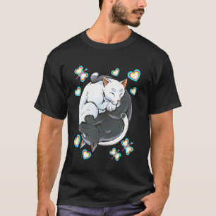 Camiseta Gato Retro Vintage Ying e Yang dos anos 80 e 90