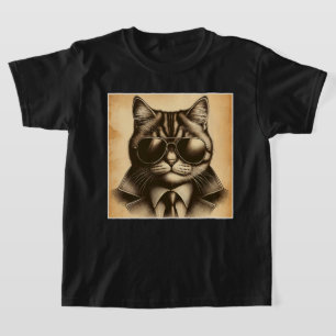 Camiseta Gato Retroativo legal em Óculos de Sol Aviador, Se