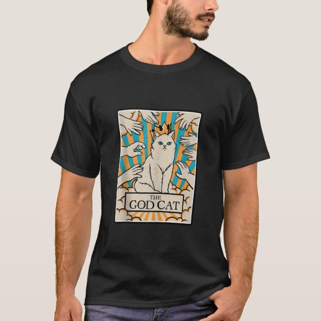 Camiseta Gato Retroativo O Cartão Tarot De Deus Gato Mãe Ga (Frente)