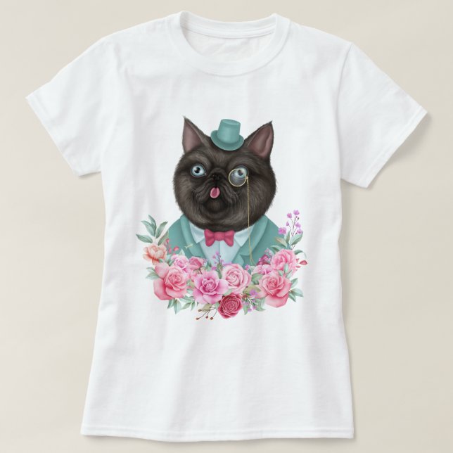 Camiseta Gato rico (Frente do Design)