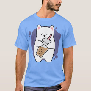 Camiseta Gato Rindo Neko Kawaii Boba Tea No Estilo De Anime