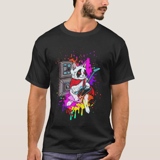 Camiseta Gato Rock 'n' Roll (Frente)