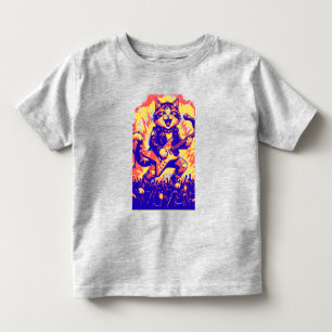 Camiseta Gato Rockstar Elétrico Tocando Guitarra