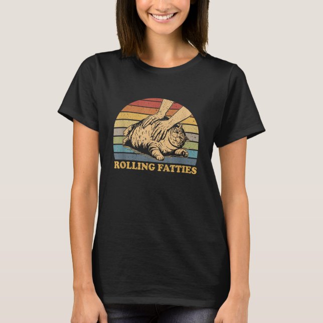 Camiseta Gato Rolando Fatties Engraçado (Frente)