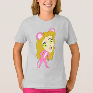 Camiseta gato rosa