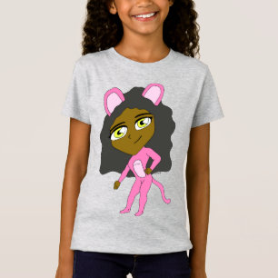 Camiseta gato rosa