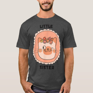 Camiseta Gato Rosa Colorido, Engraçado, Pequena Irmã 