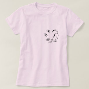 Camiseta Gato Rosa Simples e Fofo