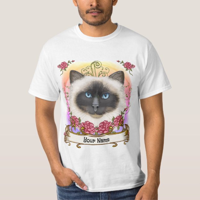 Camiseta Gato Roses Birman   (Frente)