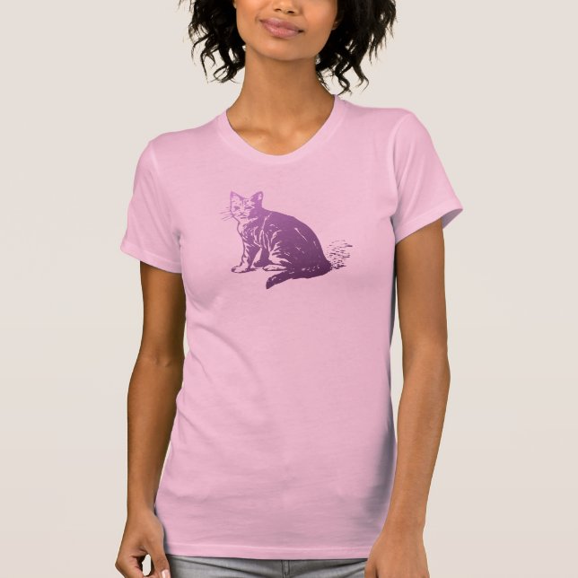 Camiseta Gato roxo (Frente)