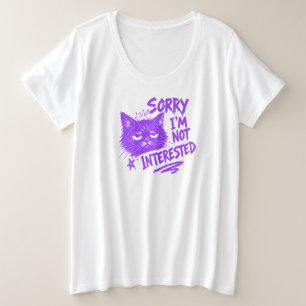 Camiseta Gato Roxo Mal-Humorado Divertido Desculpe Não Esto
