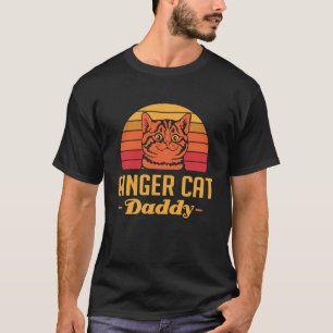Camiseta Gato Ruivo Retro Papai Gato Laranja Tabby Felino