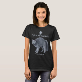 Camiseta Gato Russo Azul Engraçado – Este é o Meu Humano