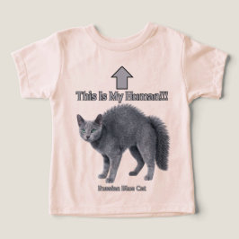 Camiseta Gato Russo Azul Engraçado – Este é o Meu Humano